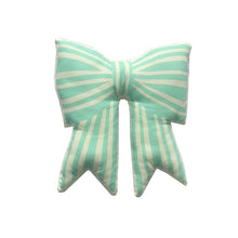 Load image into Gallery viewer, Mint Stripe Bow Cushion
