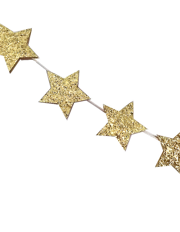 Glitter Star Garland, Gold - Suella