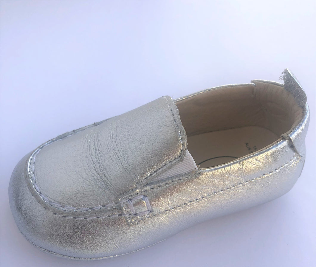 Baby Boat Shoes Silver - Old Soles