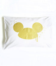 Load image into Gallery viewer, Messy Mouse Pillowcase - Gold Glitter

