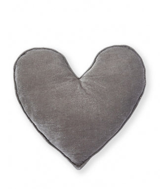 Grey Velvet Heart Cushion Large - Nana Huchy