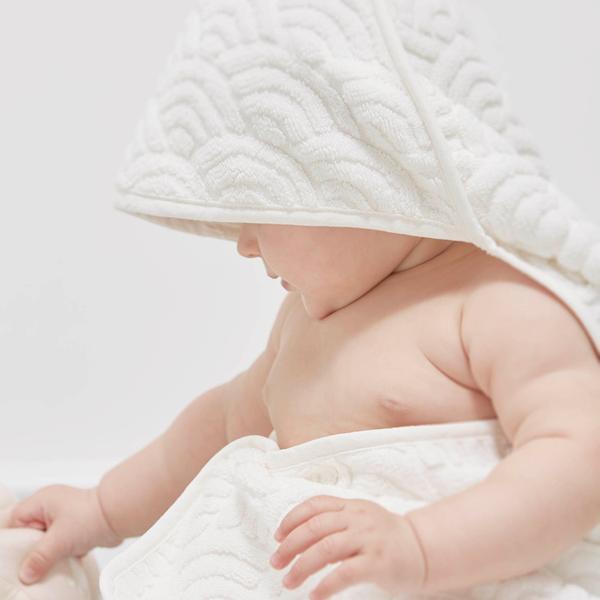 Hooded Baby Towel, White - Cam Cam