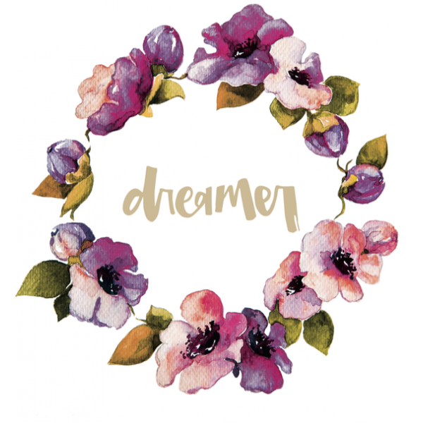 'Dreamer' Wreath Print Wall Art - White Fox and Co