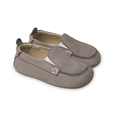 Elephant grey baby boat shoes - old soles