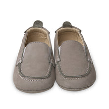 Load image into Gallery viewer, Elephant grey baby boat shoes - old soles
