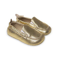 Load image into Gallery viewer, Gold Snake Baby/Toddler Boat Shoes- Old Soles
