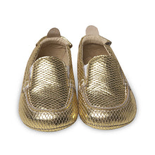 Load image into Gallery viewer, Gold Snake Baby/Toddler Boat Shoes- Old Soles
