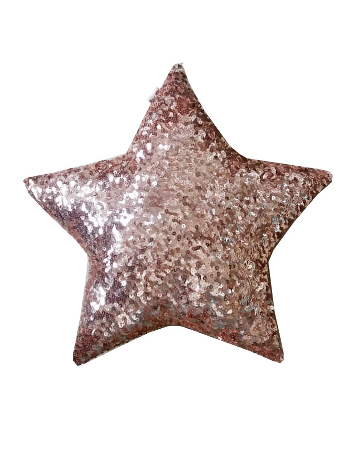 Rose Gold Sequin Star Cushion